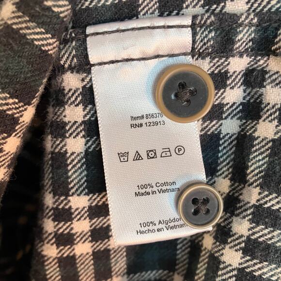Jachs NY Plaid Green and White Button Up Flannel Shirt - Picture 3 of 6